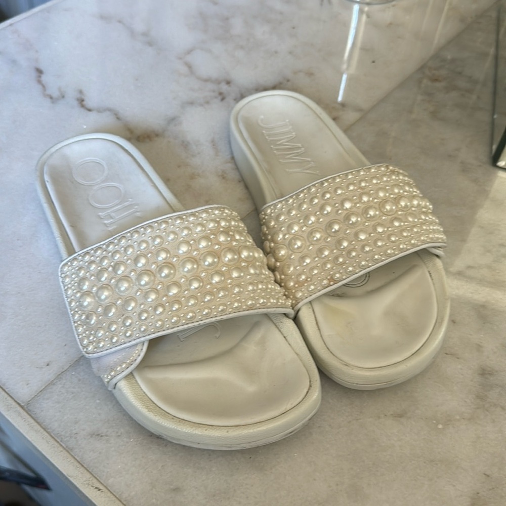 Jimmy Choo Fitz Embellished Slides - image 1